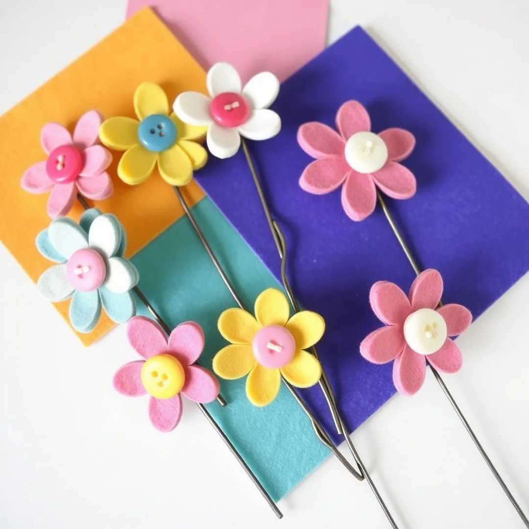 Felt Backed Blooms - 18 Button Flower Craft Ideas Adults Will Love