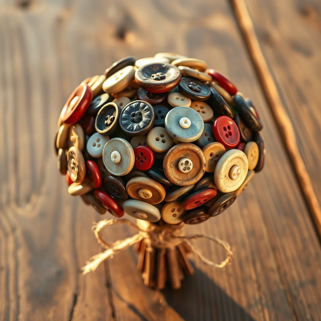 Vintage Button Bouquets - 18 Button Flower Craft Ideas Adults Will Love
