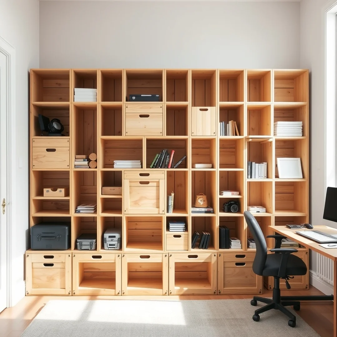 Customizable Modular Crate Systems - 18 DIY Wooden Box Ideas for Storage and Decor