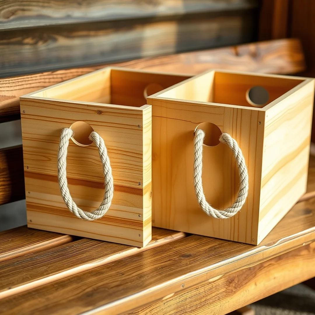 Rope Handle Boxes - 18 DIY Wooden Box Ideas for Storage and Decor