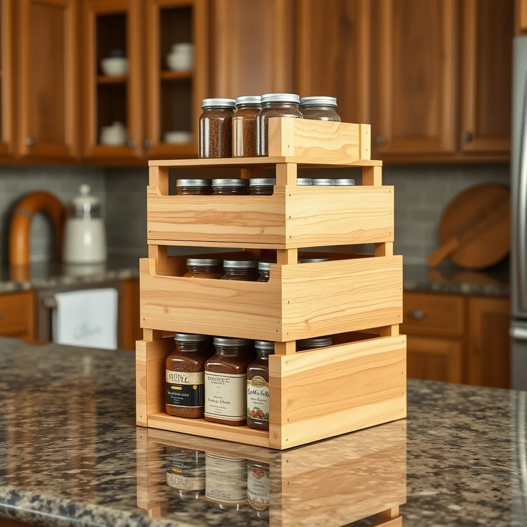 Tiered Kitchen Organizers - 18 DIY Wooden Box Ideas for Storage and Decor