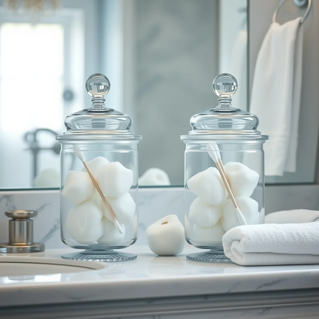 Bathroom Cotton Jars - 18 Glass Jar Decorating Ideas for Every Room