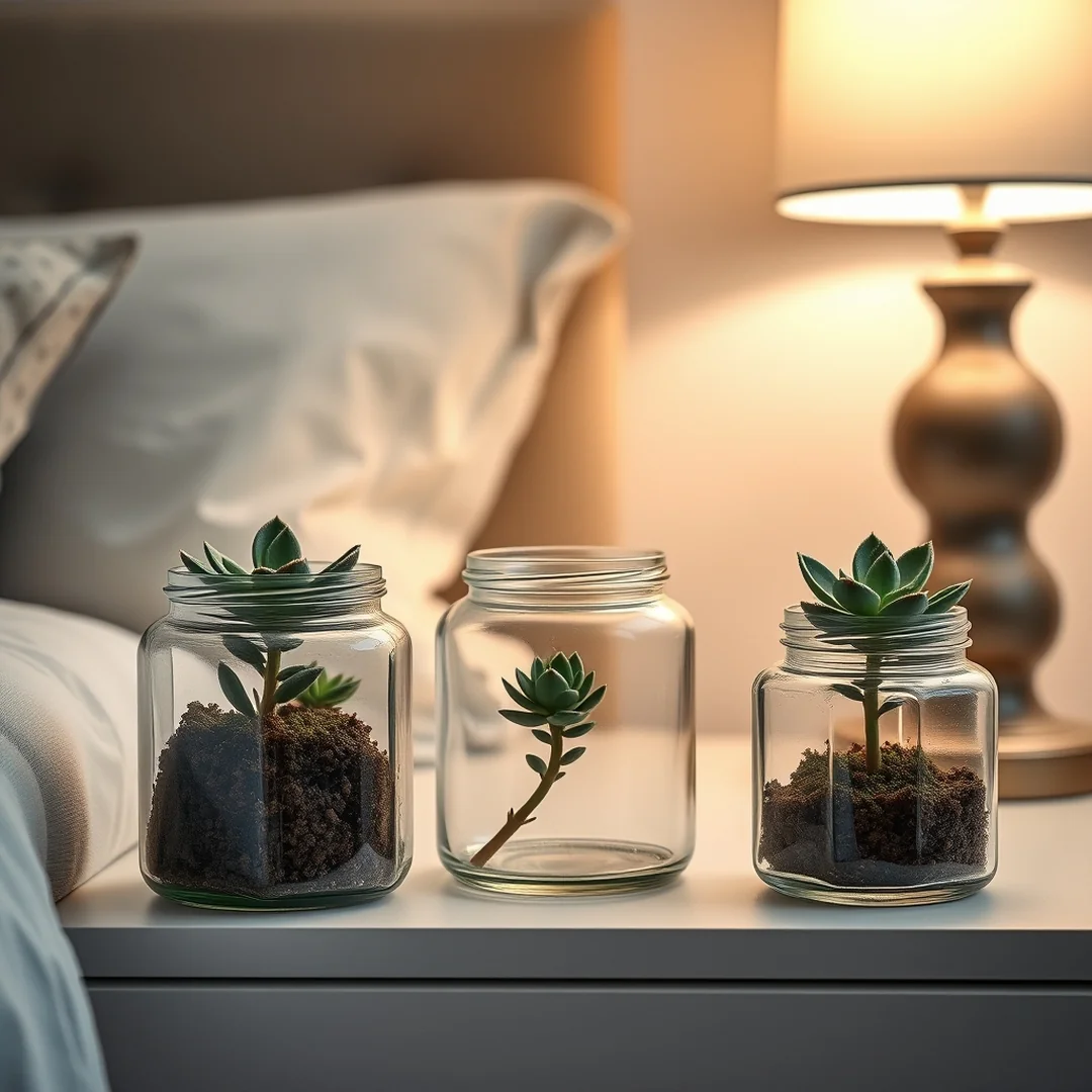 Bedroom Nightstand Jars - 18 Glass Jar Decorating Ideas for Every Room