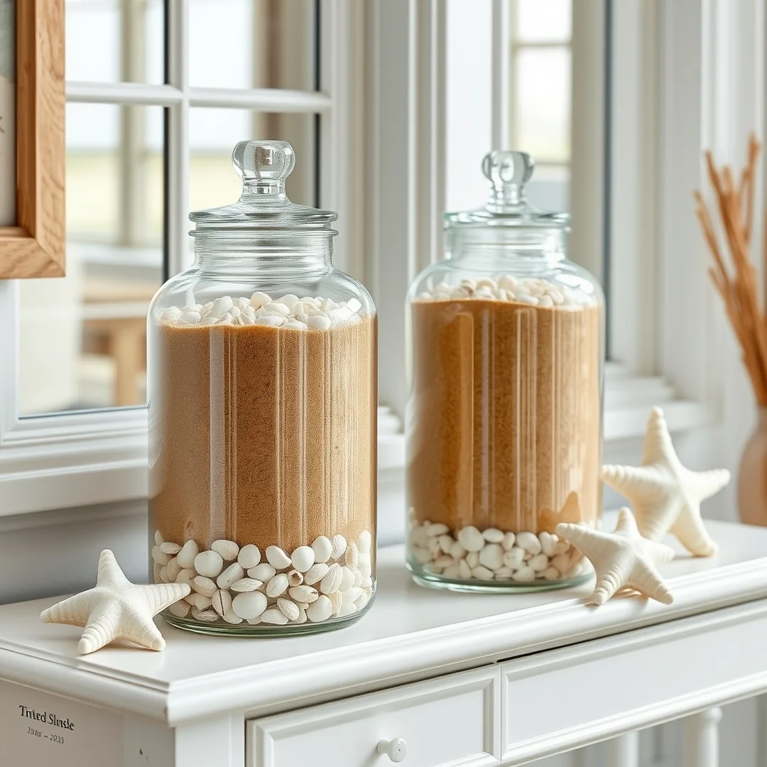Coastal Sand Jars - 18 Glass Jar Decorating Ideas for Every Room