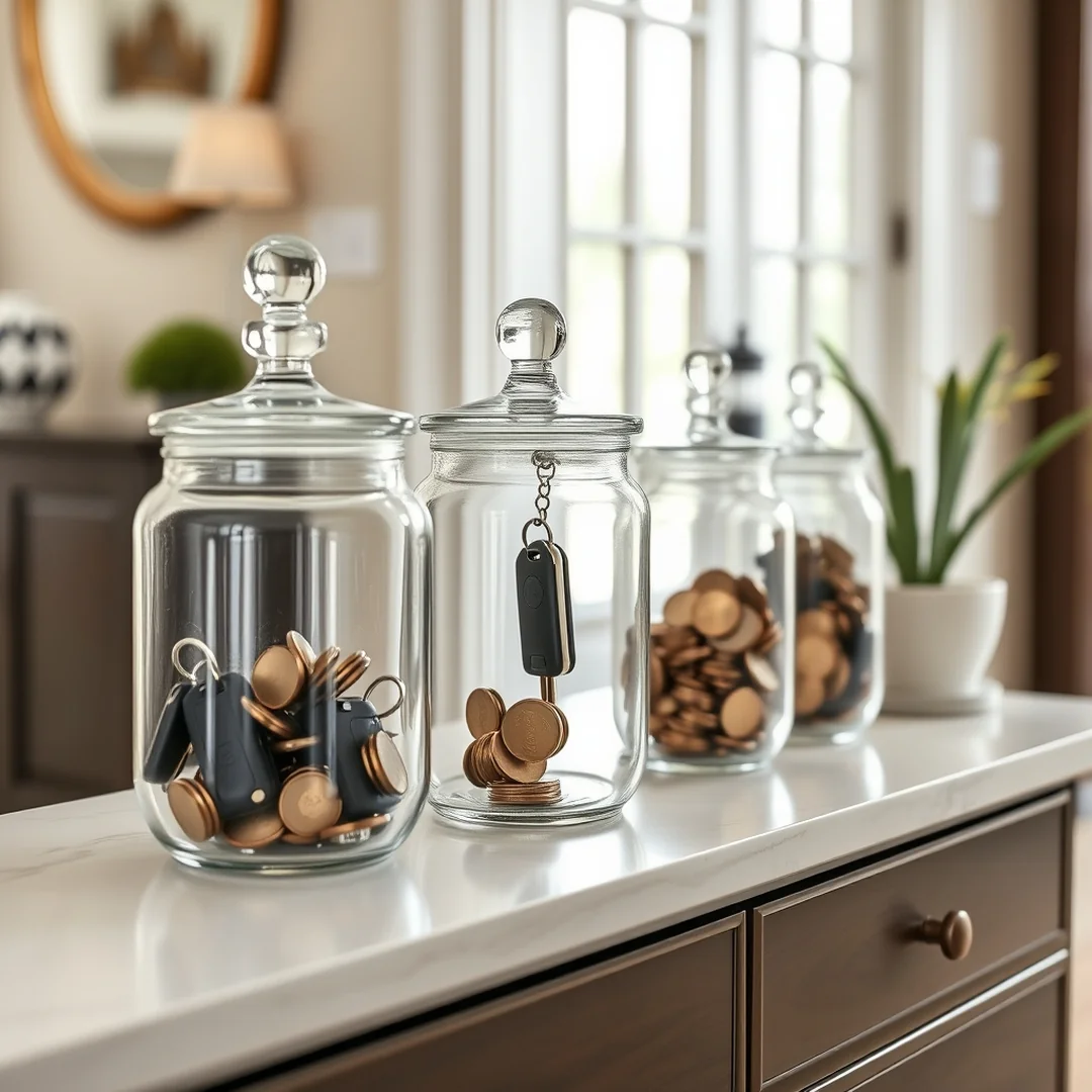 Entryway Catchall Jars - 18 Glass Jar Decorating Ideas for Every Room