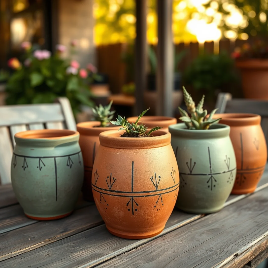 Boho Style Painted Pots - 18 Painted Terracotta Pot Ideas for Garden Decor
