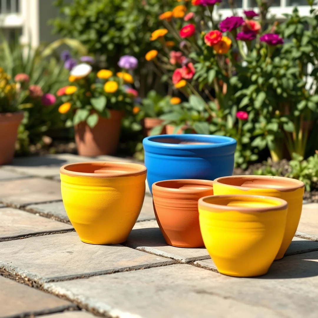 Hand-Painted Solid Color Pots - 18 Painted Terracotta Pot Ideas for Garden Decor