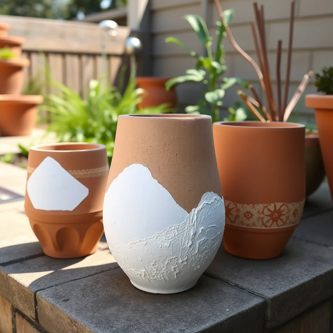 Negative Space Clay Art - 18 Painted Terracotta Pot Ideas for Garden Decor