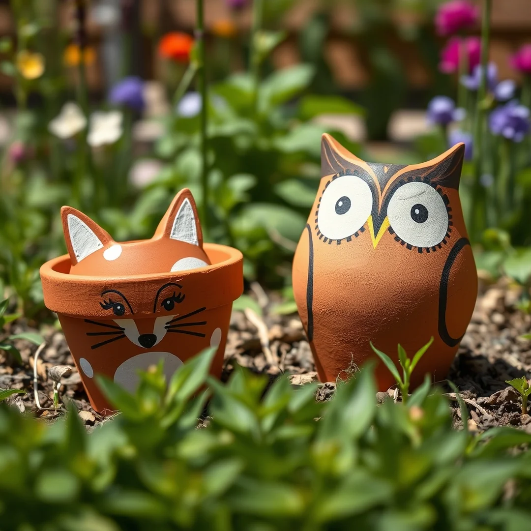 Whimsical Hand-Painted Animal Designs - 18 Painted Terracotta Pot Ideas for Garden Decor
