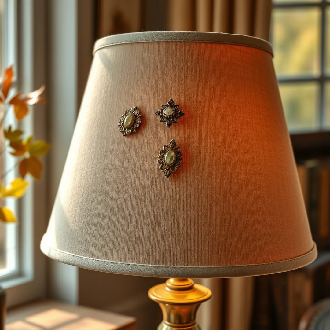 Vintage Brooch Details - 18 Upcycle Lampshade Ideas Transform Any Room Easily