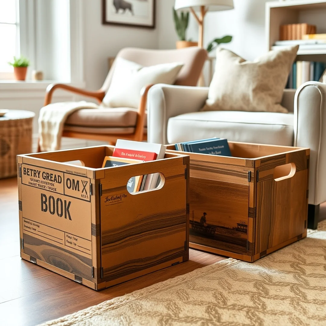 Book Storage Crates - 19 Creative Cardboard DIY Projects You'll Love