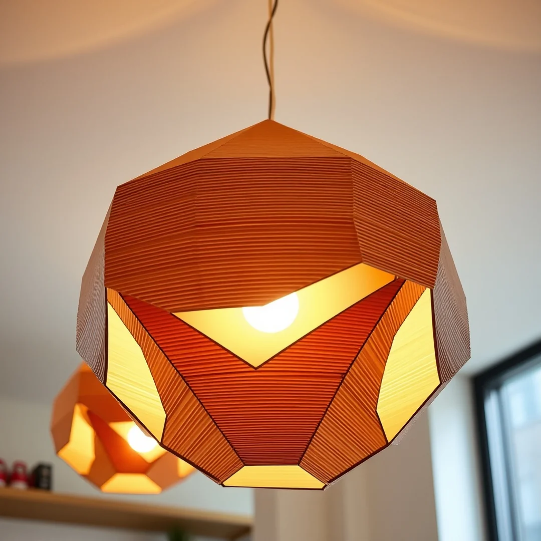 Geometric Pendant Lights - 19 Creative Cardboard DIY Projects You'll Love