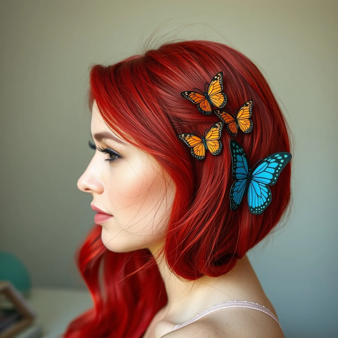 Butterfly Clip Accents - 19 Y2K Outfits That Pop With Red Hair Style Ideas Now